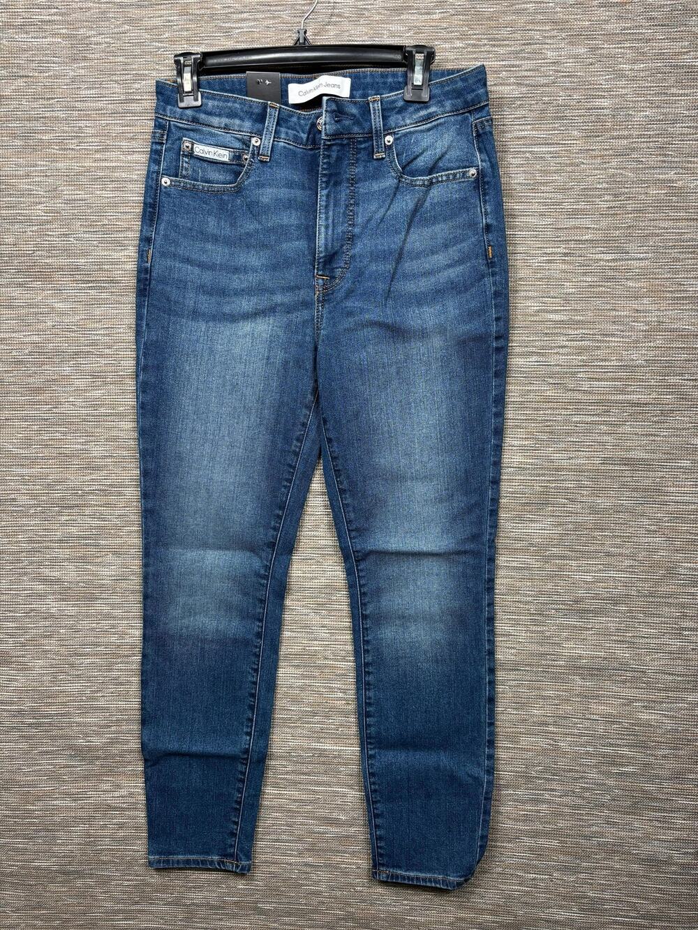 Calvin Klein Jeans Womens 8/29 Blue High Rise Skinny Ankle Stretch Denim Pants